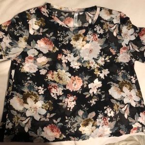 floral see-through top